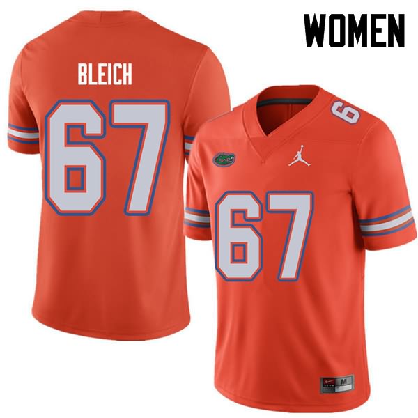 NCAA Florida Gators Christopher Bleich Women's #67 Jordan Brand Orange Stitched Authentic College Football Jersey DVC5064AB